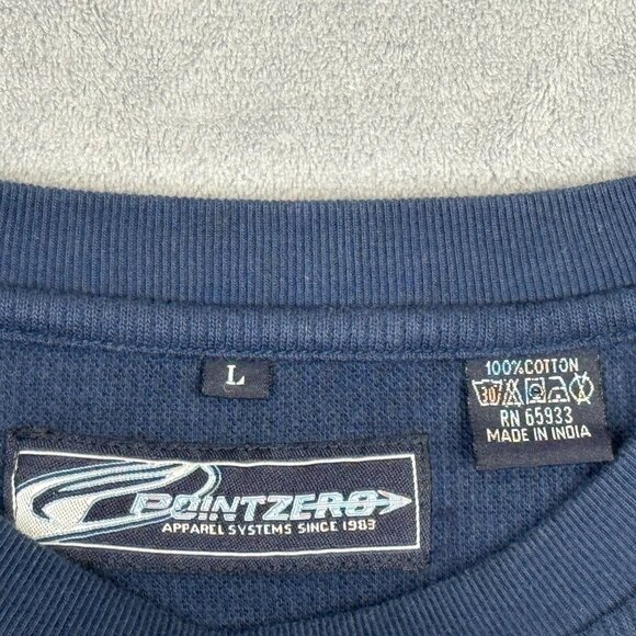 Point Zero Sweater Sweatshirt Mens Large L Blue Pullover Skater Vintage Y2K 90s - Picture 4 of 8